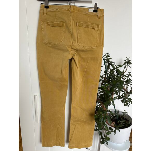 Paige Collette High-Rise Crop Flare Jeans, Mustard Yellow, Size 28, Like New - Picture 3 of 6